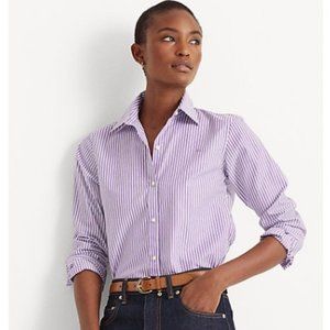 RALPH LAUREN Lavender Striped Cotton Shirt NON IRON NWT